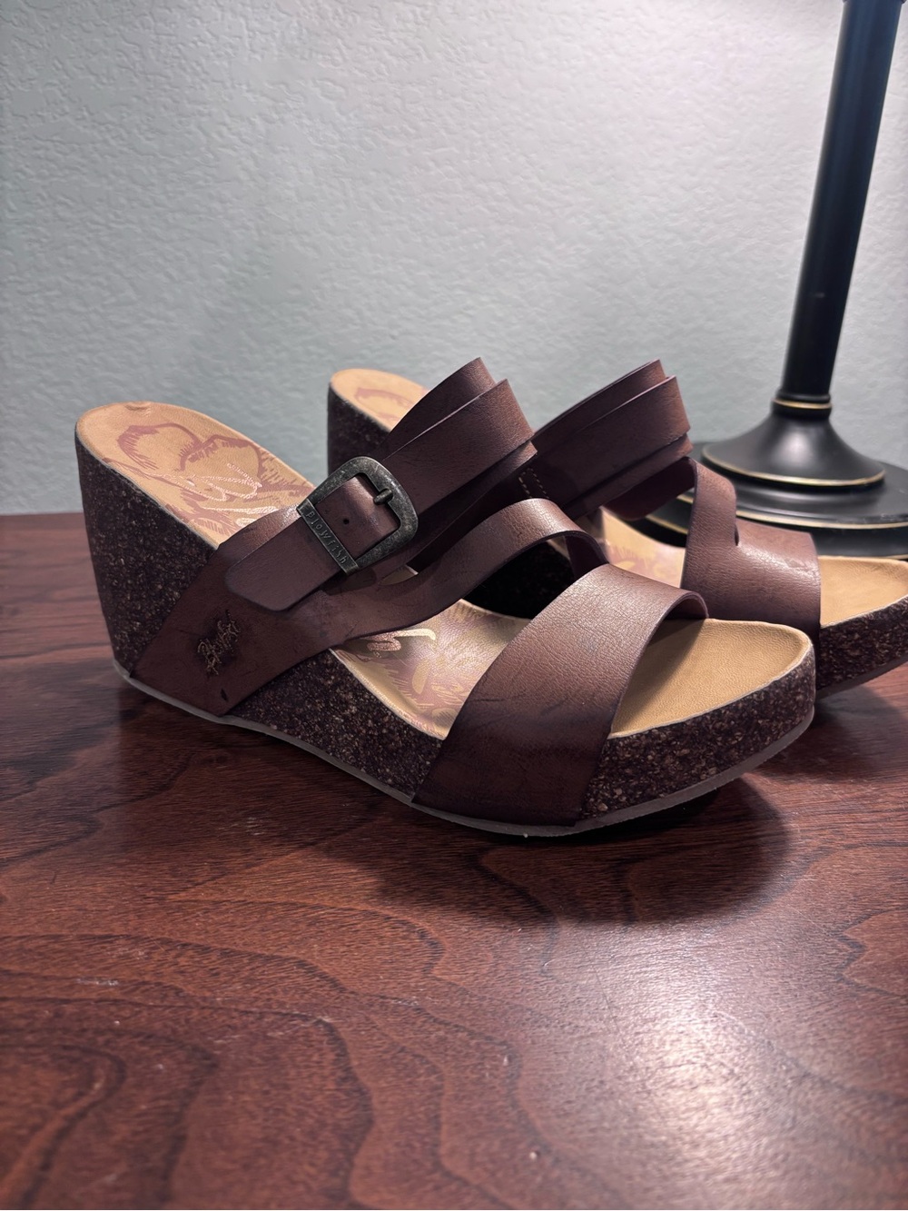Blowfish Malibu Brown Wedge Sandals